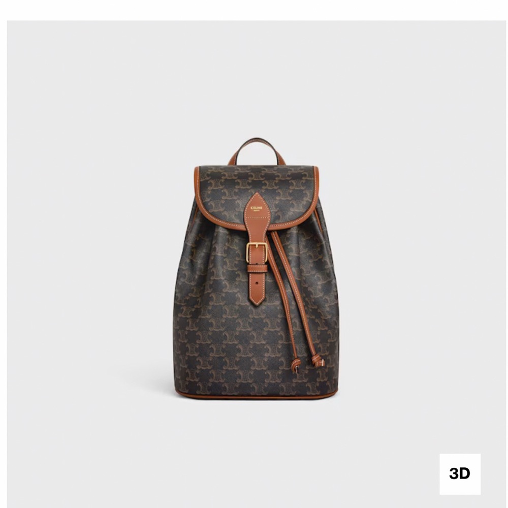 CELINE - MEDIUM BACKPACK FOLCO IN TRIOMPHE CANVAS AND CALFSKIN